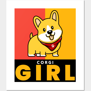 CORGI Girl Cute Dog Posters and Art